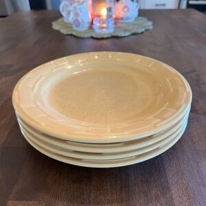 Longaberger Woven Traditions Round Dinner Plate Butternut set/4
